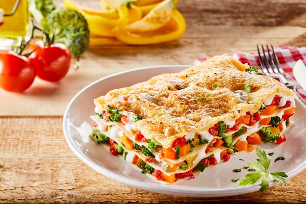 Single Portion Serving of a Colorful Appetizer of Italian Vegetable